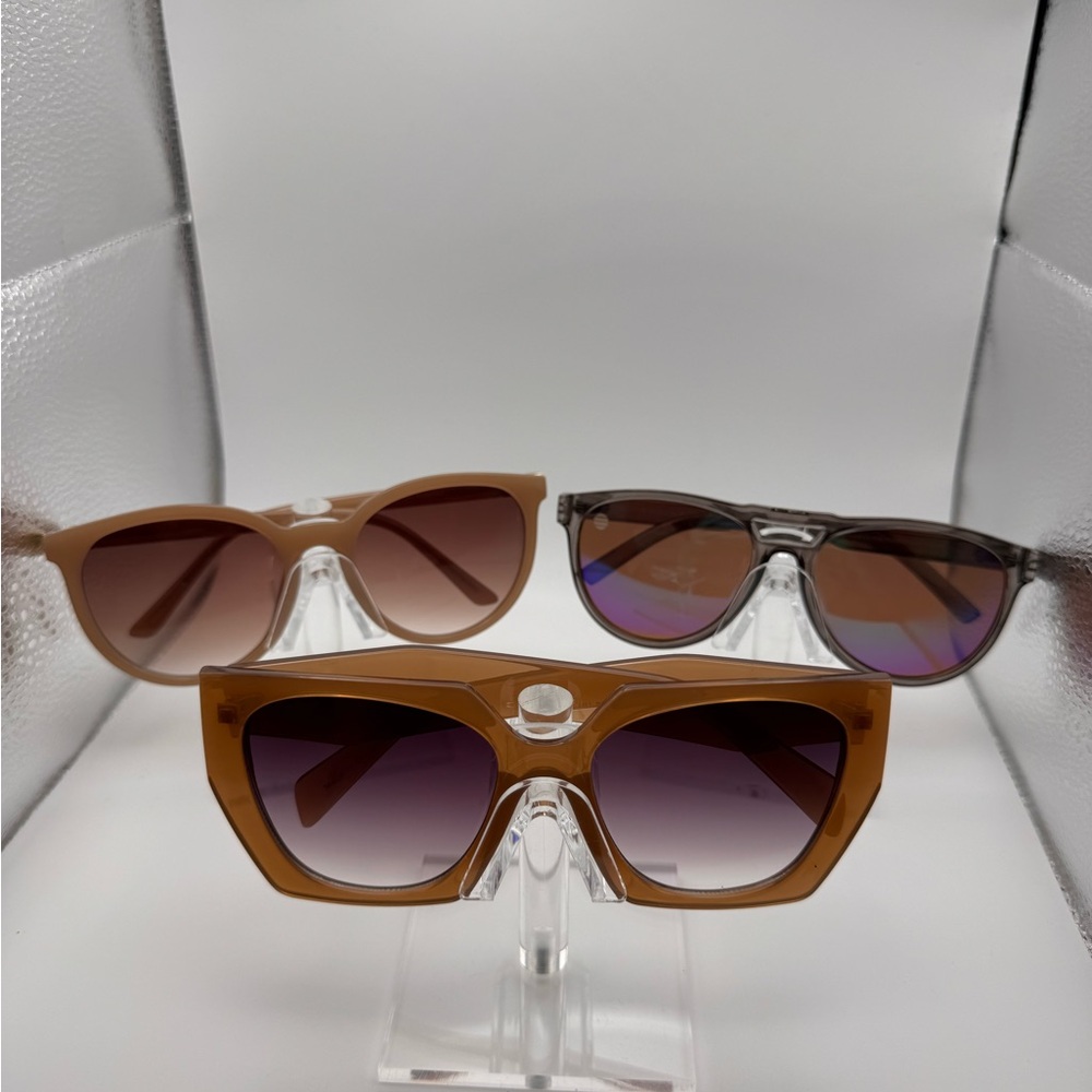 Brown Oversized Women's Sunglasses - Fashion Accessory Bundle